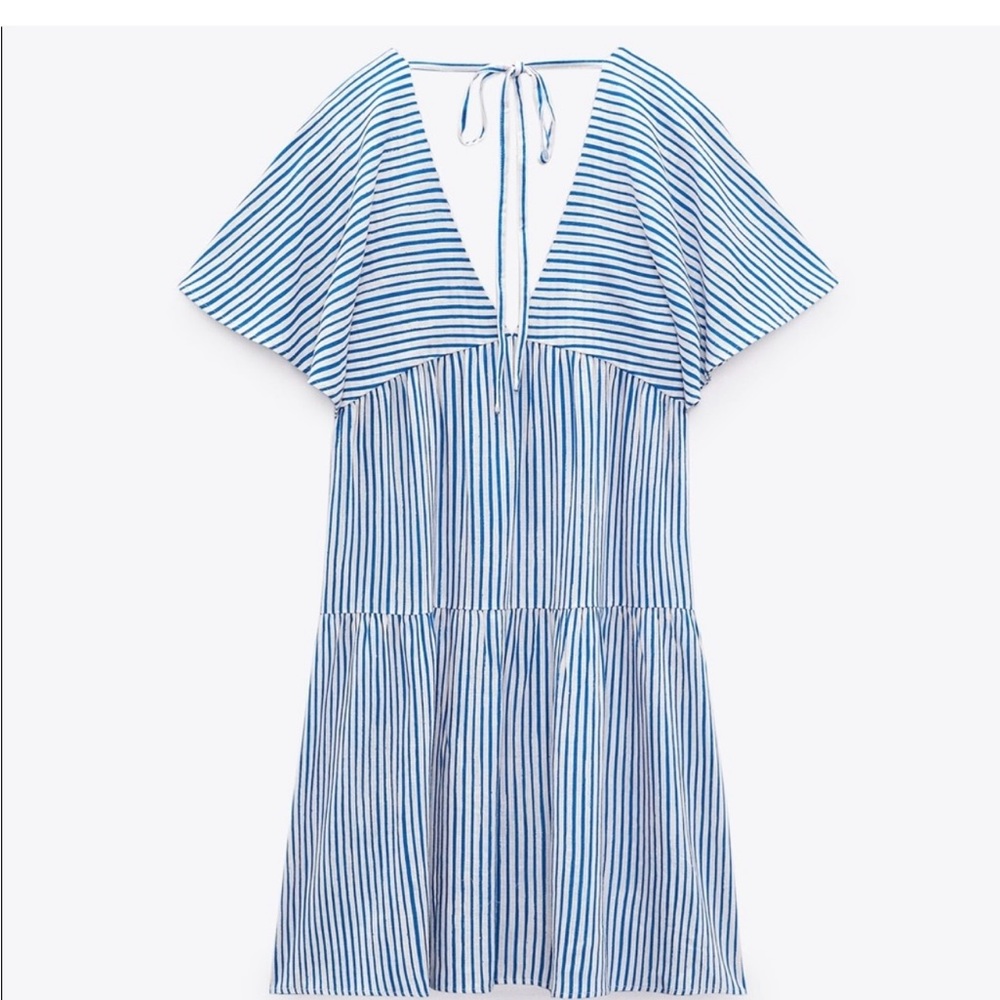 ZARA Mini Dress Stripped Size Large NEW WITH TAG - Picture 2 of 8